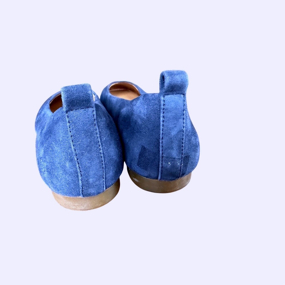 Born Julianne Navy Blue Suede Ballet Flats Round Toe Slip On Shoes comfort - Picture 3 of 9